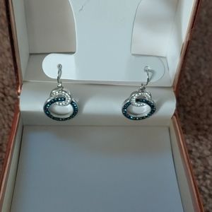 Chrystina Pierced.  Blue.  Fine silver plated  MARKED DOWN TODAY. SALE